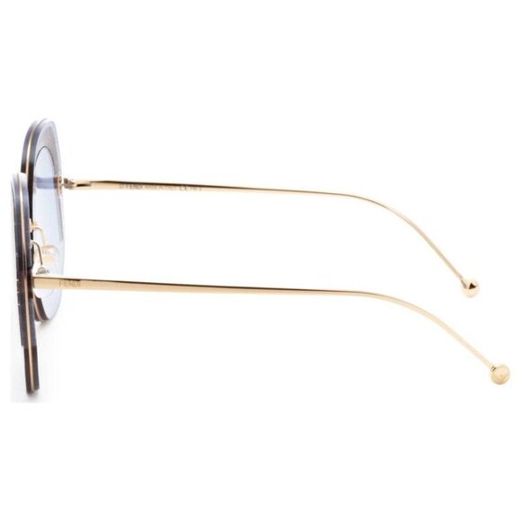 Fendi Blue Gold Ff0358/S Mvu Geometric Women Glass Sunglasses - Picture 3 of 5